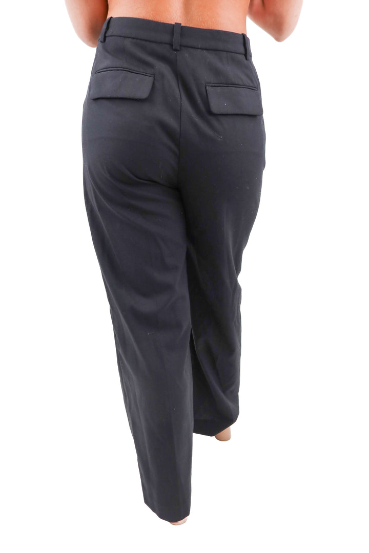 j. crew black essential wide leg trouser pants NWT (0; retail $178)