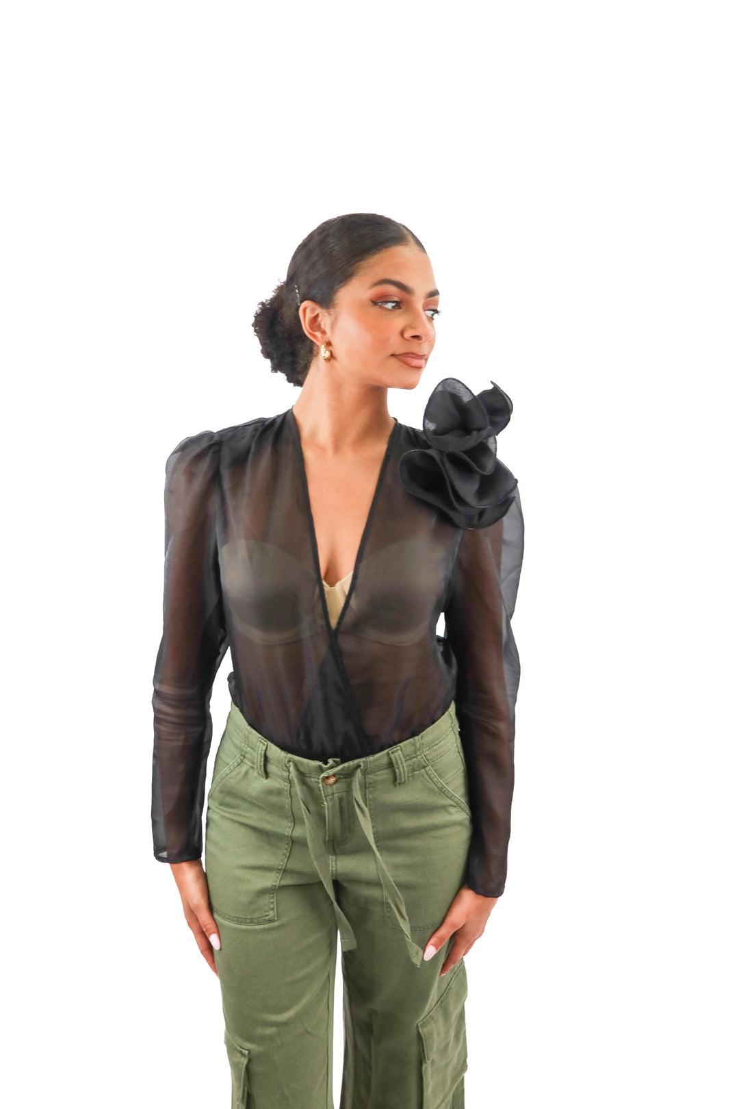bardot black sheer bodysuit NWT (6; retail $189)