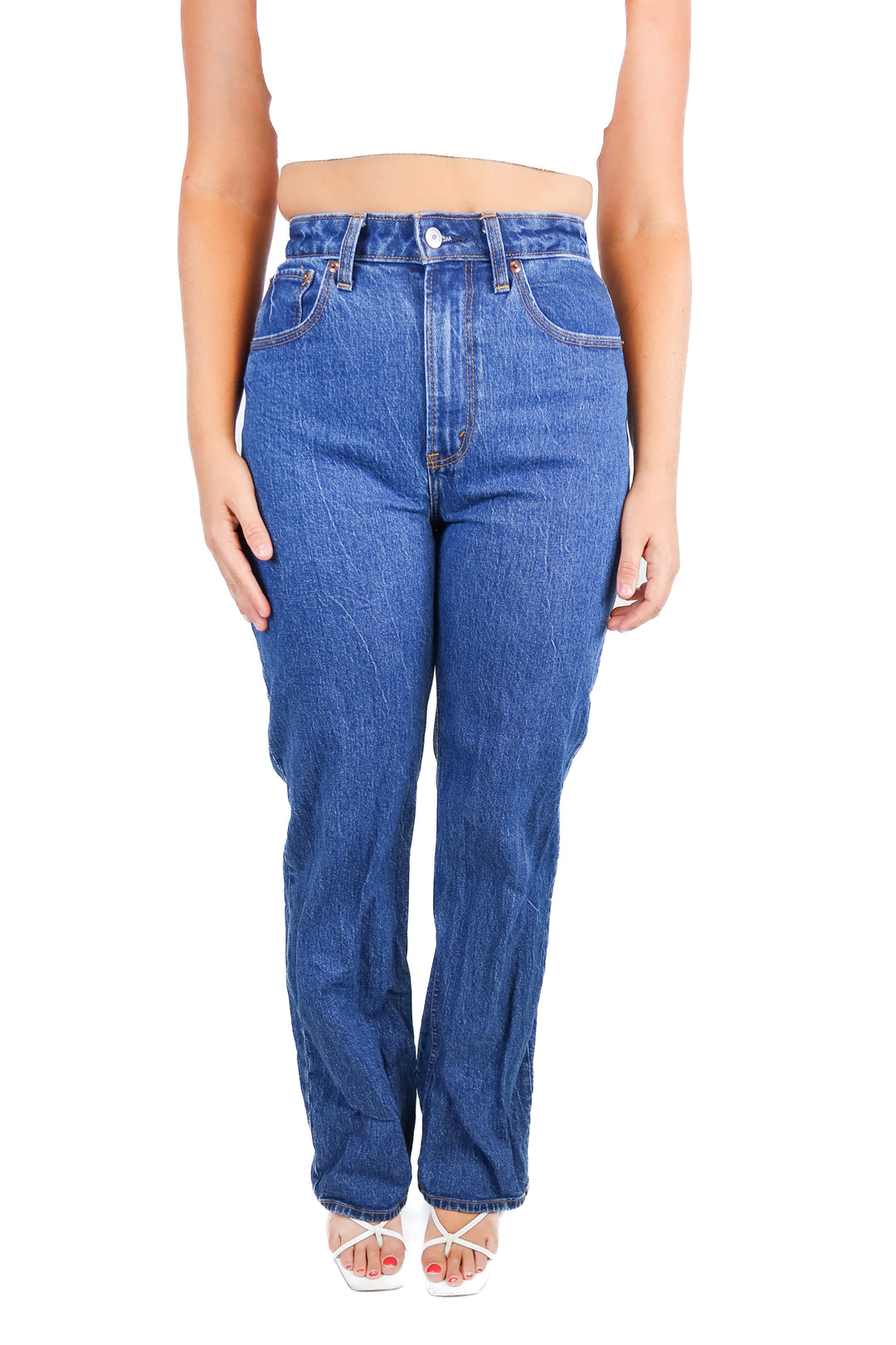 Abercrombie Dark Wash 90s High Rise Relaxed Jean (27/4L)
