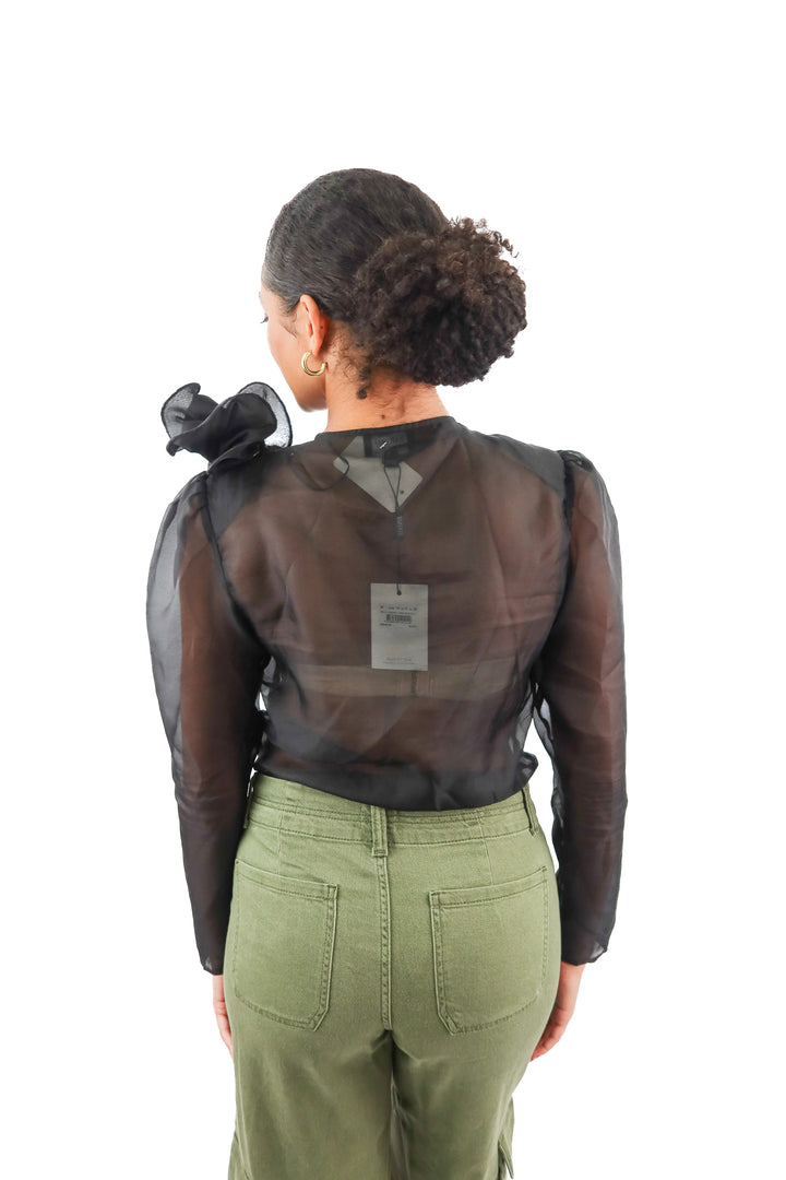 bardot black sheer bodysuit NWT (6; retail $189)