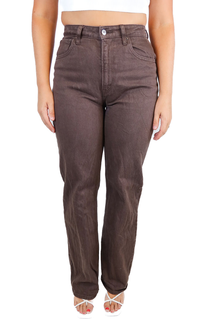 abercrombie brown high rise 90's relaxed curve love (27/4L; retail $90)