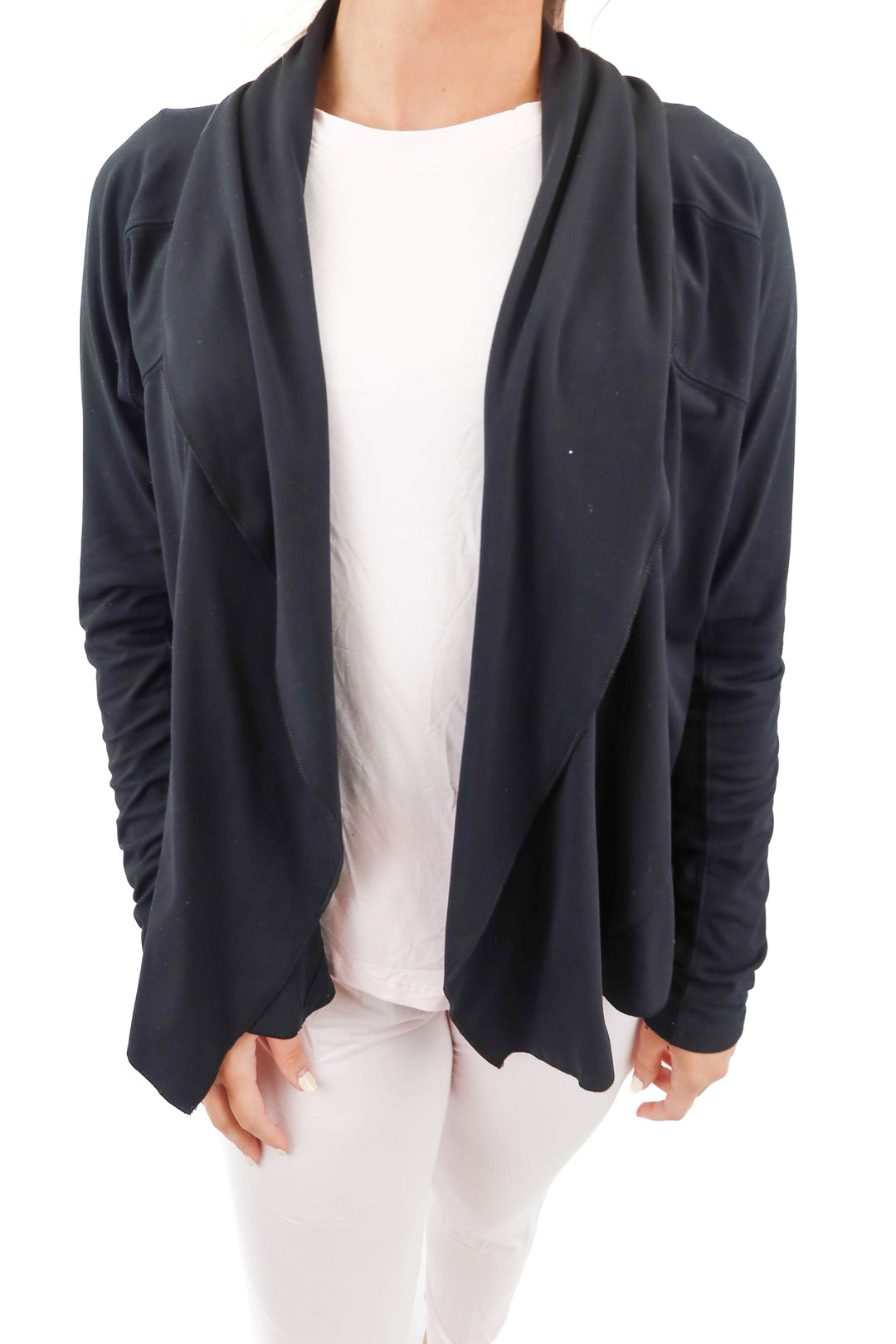 yogalicious black cardigan (s; retail $72)