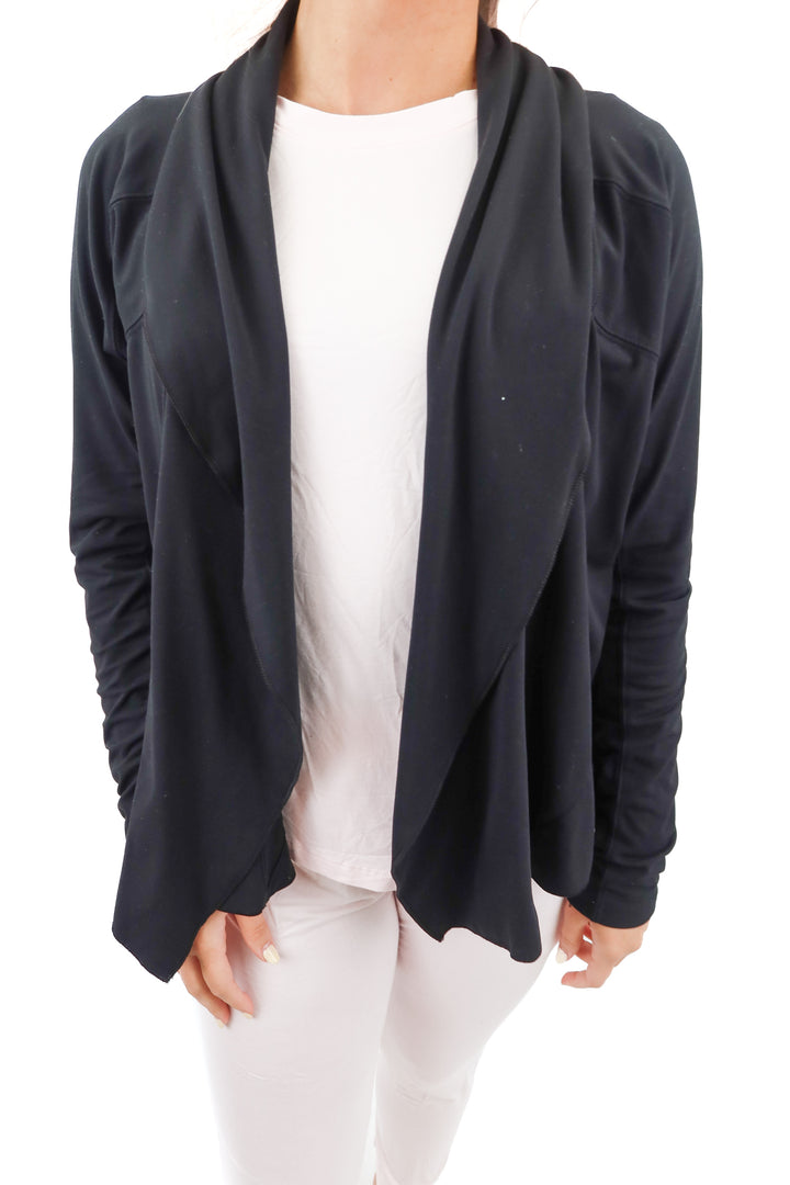 yogalicious black cardigan (s; retail $72)