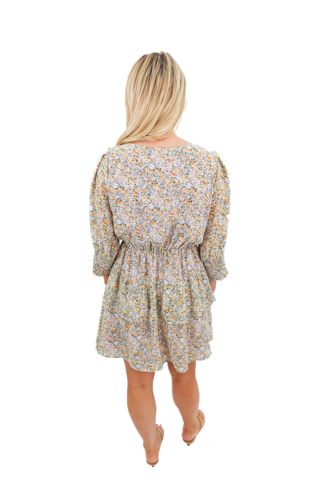 All in Favor floral mini dress (S; retail $100)