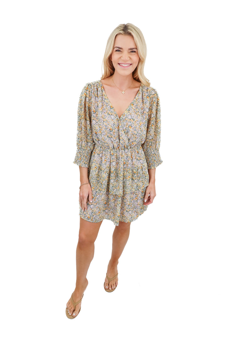 All in Favor floral mini dress (S; retail $100)