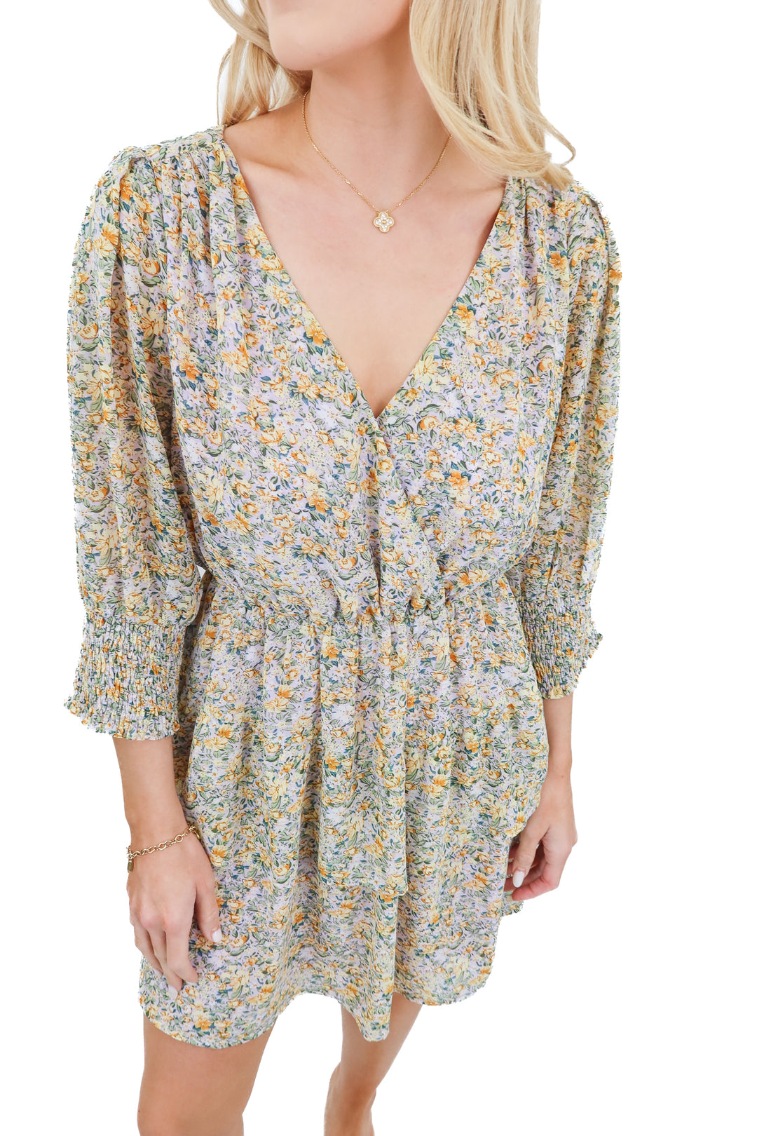 All in Favor floral mini dress (S; retail $100)