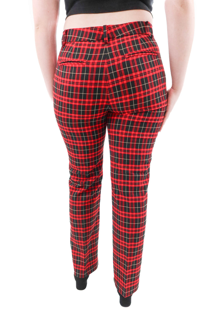 ann taylor black and red plaid pant nwt (8; retail $78)