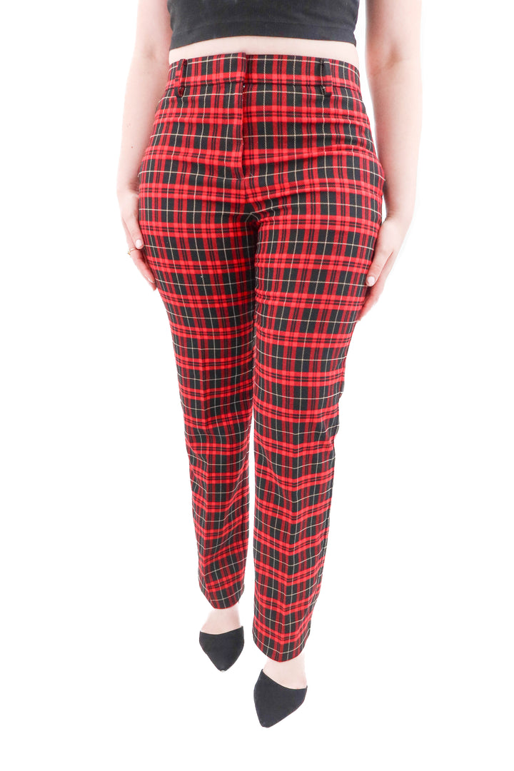 ann taylor black and red plaid pant nwt (8; retail $78)