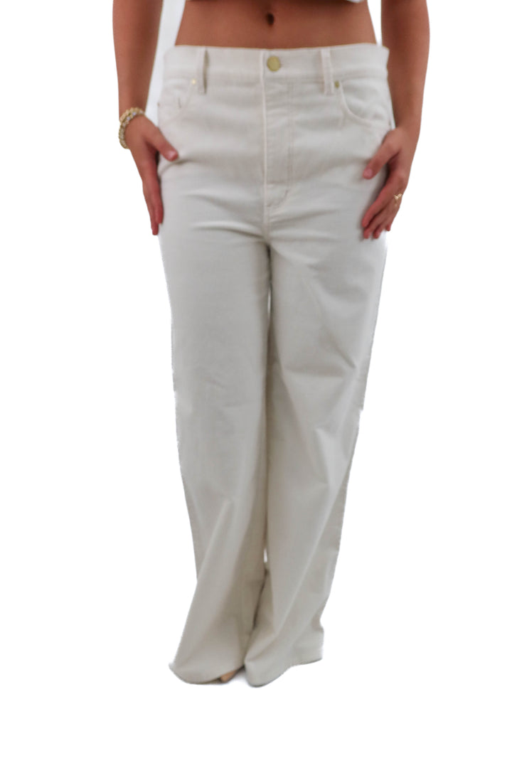 ann taylor weekend cream corduroy pants nwt (8; retail $129)