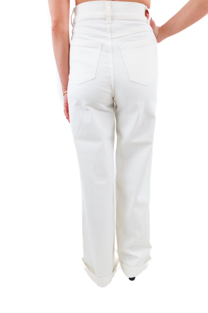 spanx cream wideleg jeans (XS; retail $158)