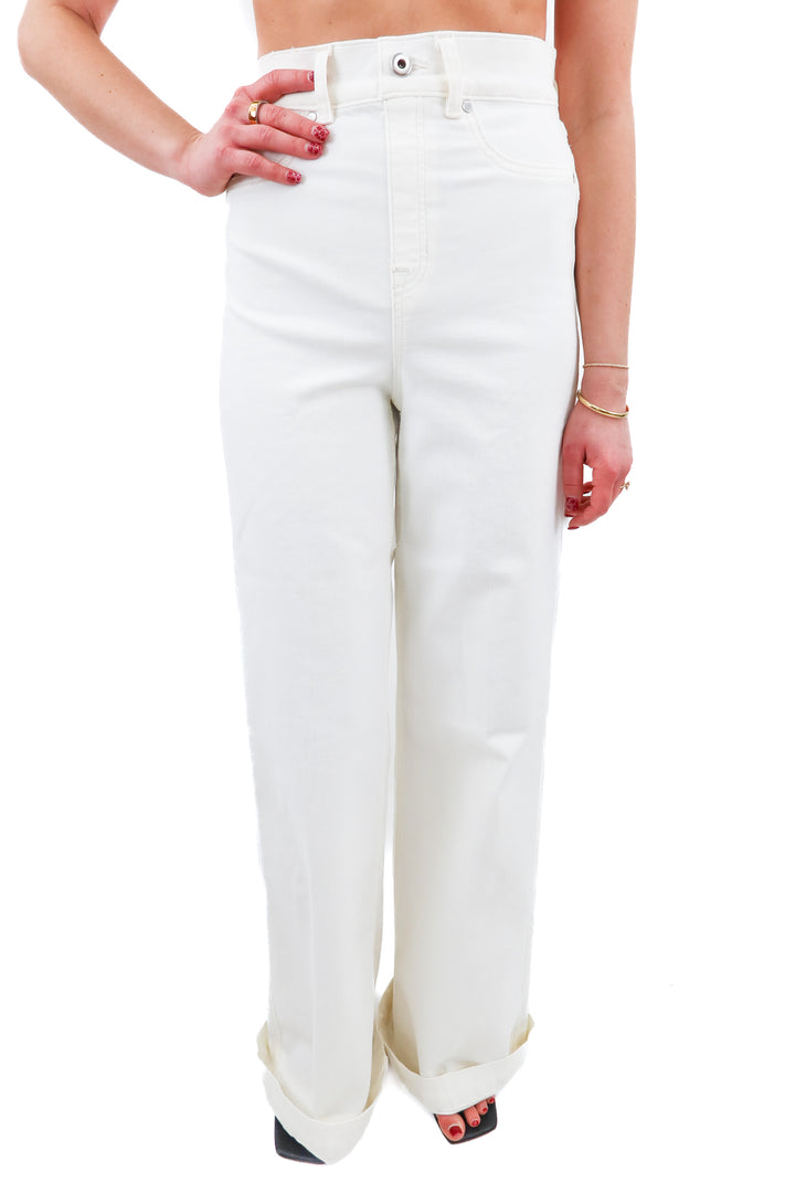 spanx cream wideleg jeans (XS; retail $158)