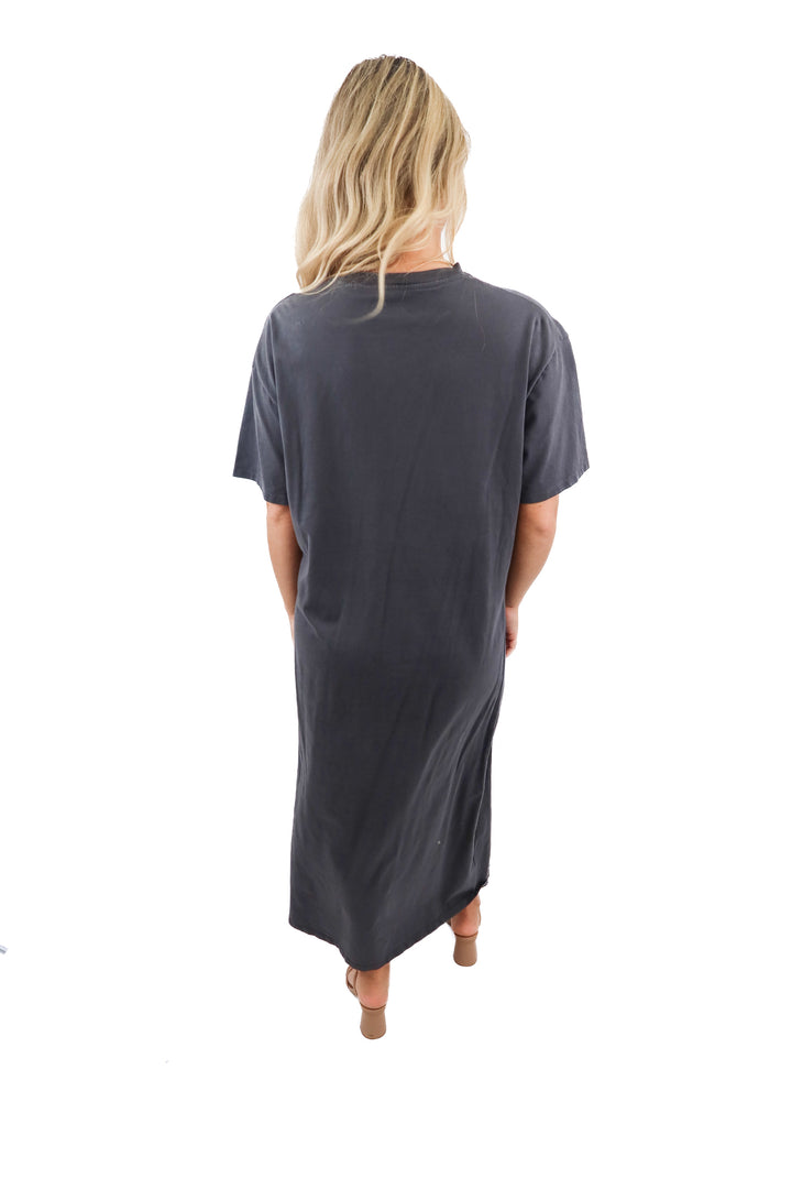 abercrombie & fitch charcoal grey maxi dress (M)