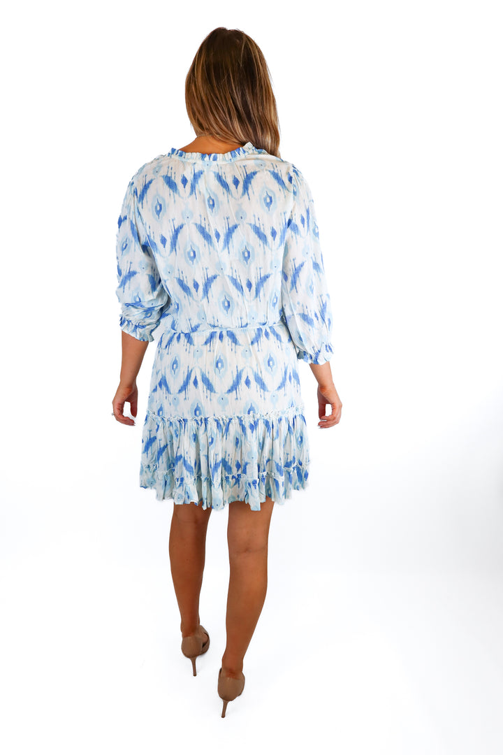 walker & wade blue beachy dress (L) NWT