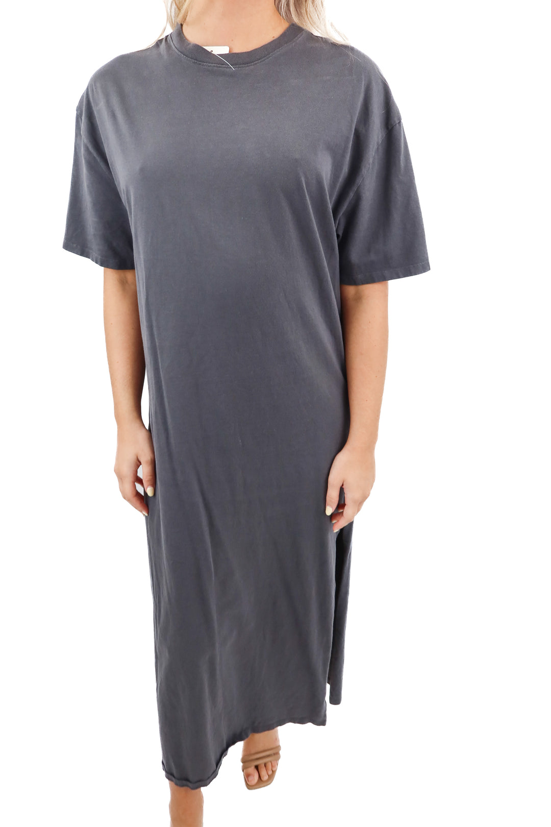 abercrombie & fitch charcoal grey maxi dress (M)
