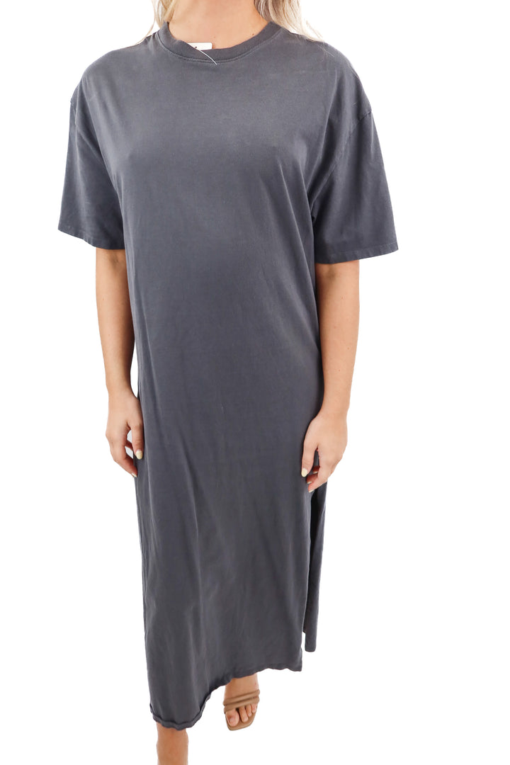 abercrombie & fitch charcoal grey maxi dress (M)