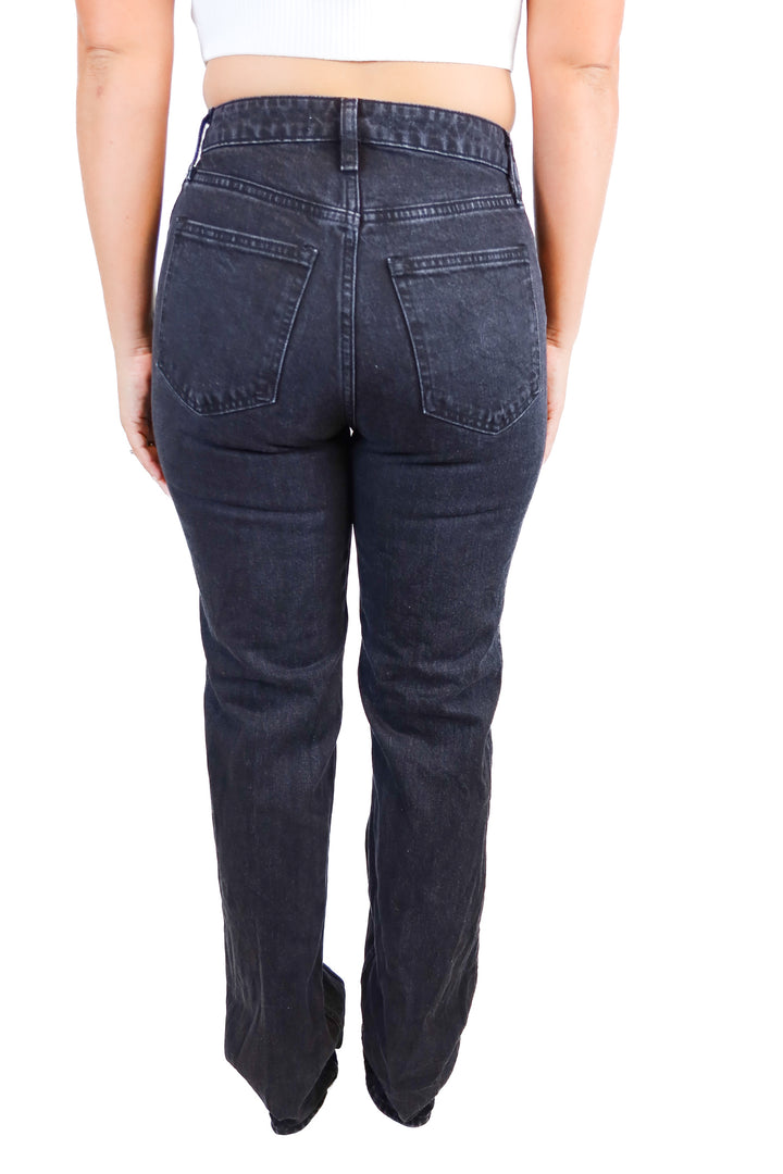 abercrombie black high rise 90's relaxed jeans (26/2extraL; retail $90)