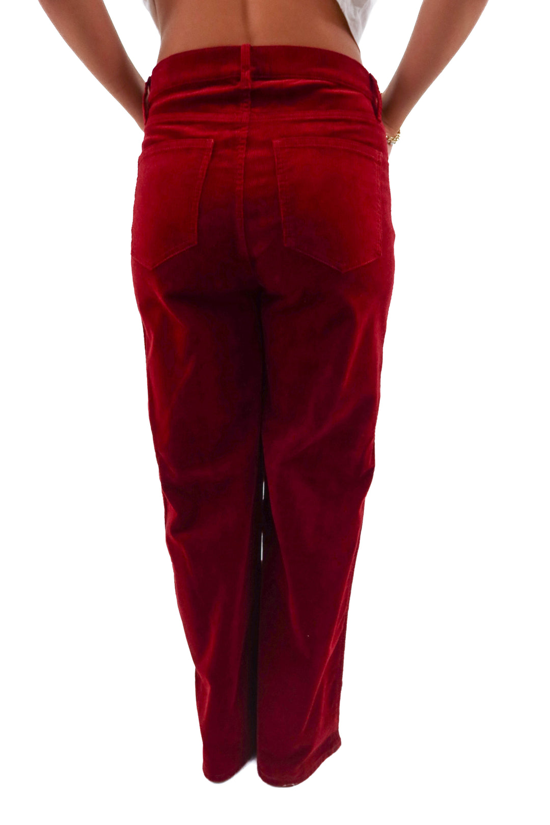 ann taylor red velvet pant (8; retail $129)