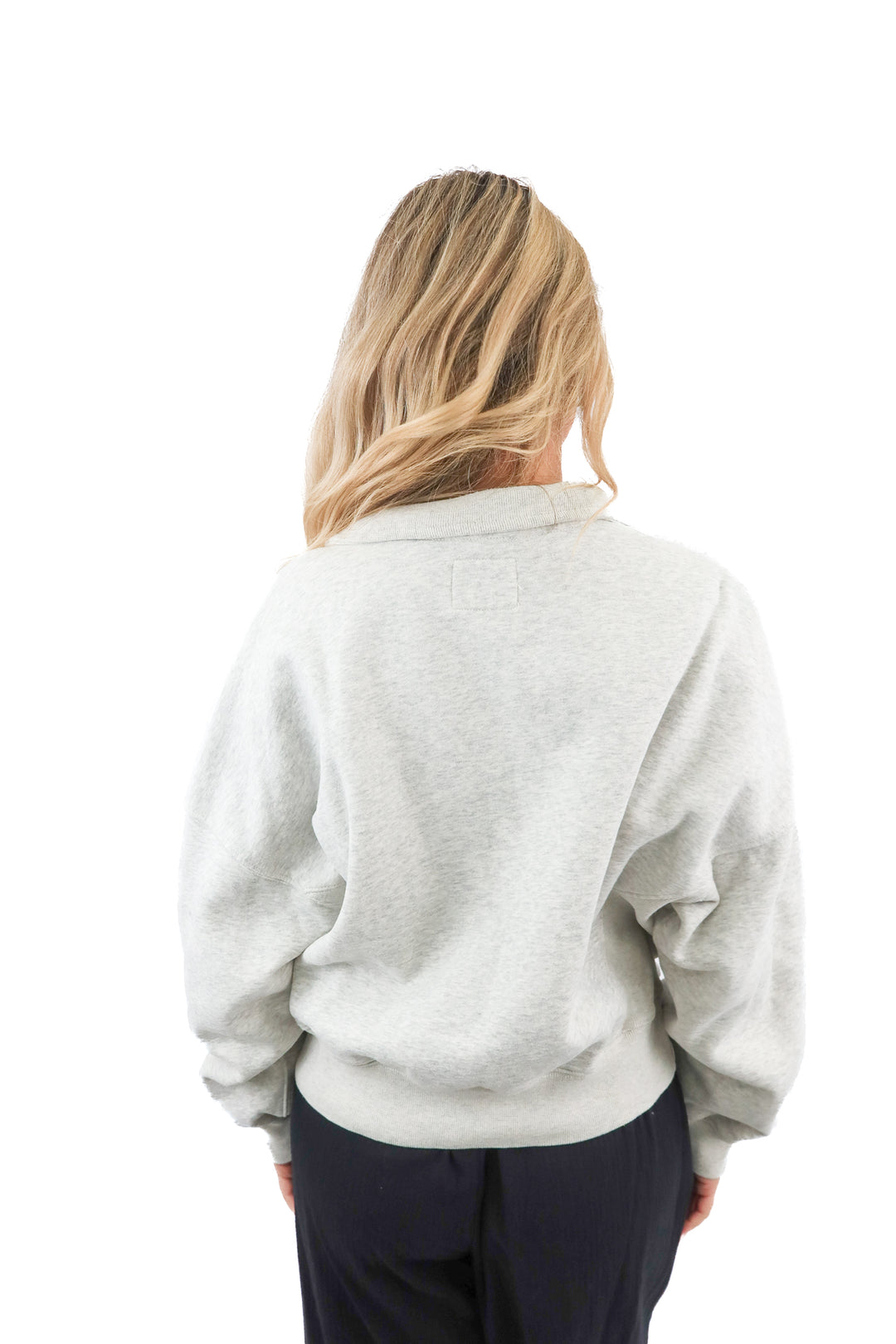 abercrombie & fitch grey 1/4 zip pullover (M)