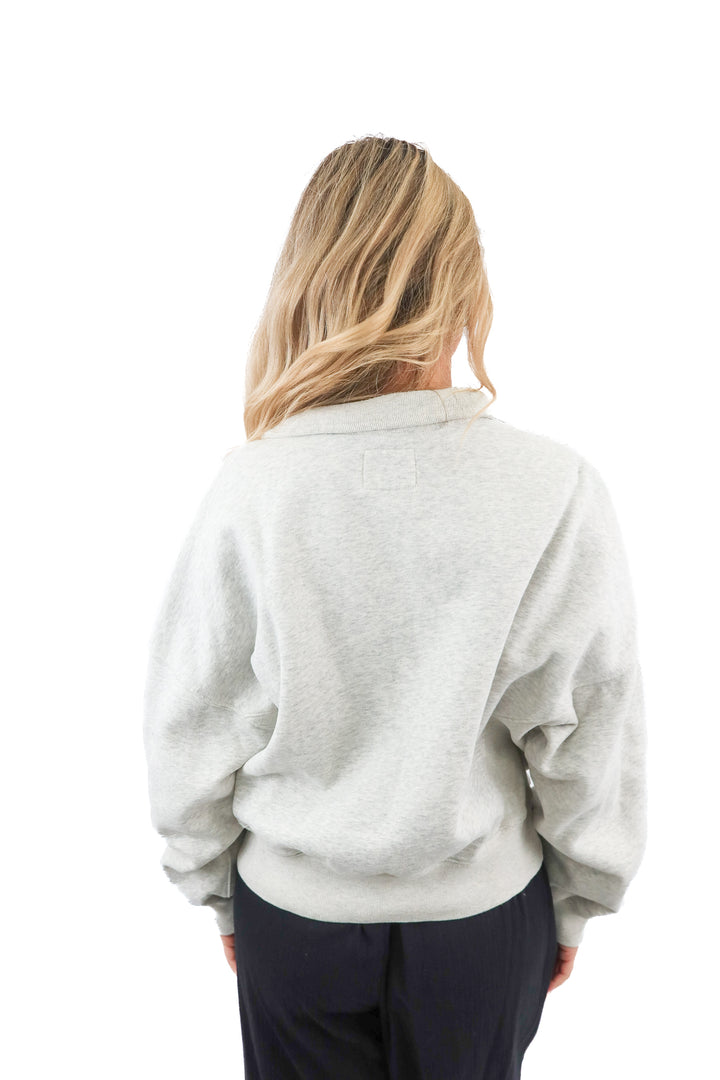 abercrombie & fitch grey 1/4 zip pullover (M)