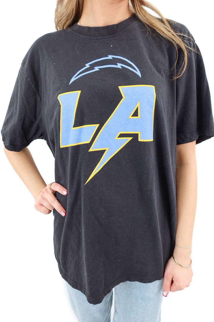 47 brand black la chargers shirt (xl; retail $48)