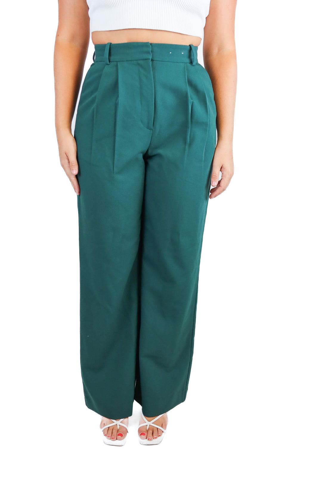 abercrombie green curve love trousers (27/4L; retail $110)