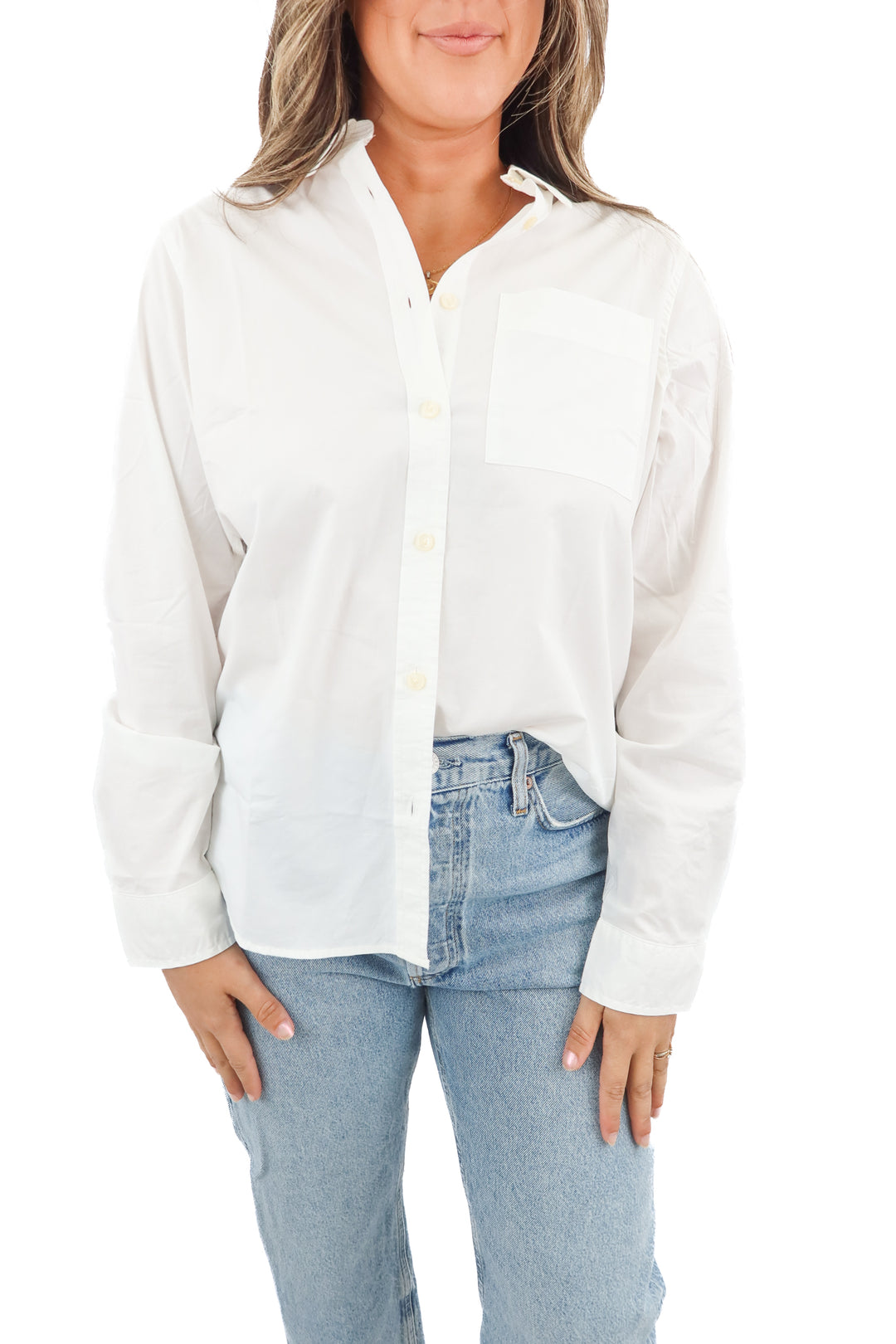 l.l. bean white button up NWT (L; retail $59.99)