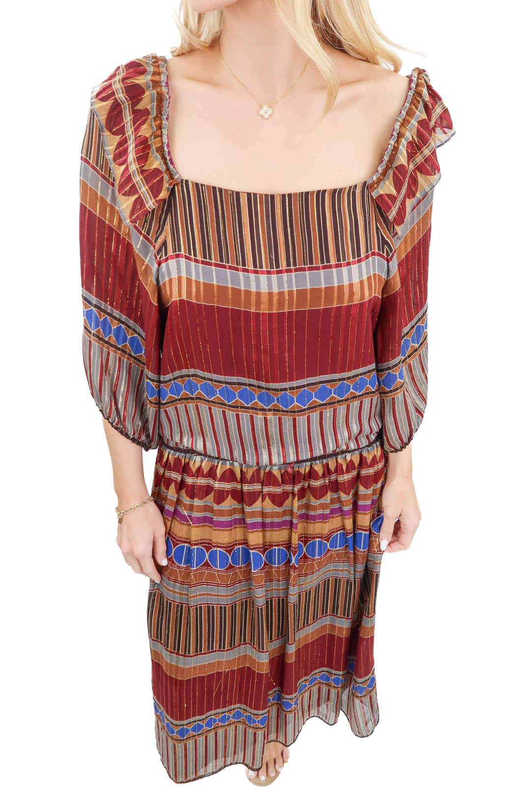Christyne Forti pattern dress (vintage and owned by Estee Lauder) (8)