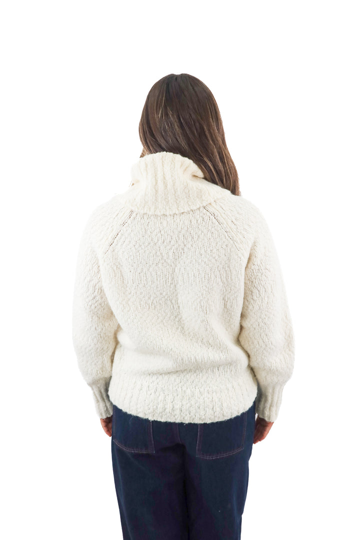 j. crew cream cowlneck sweater (M)