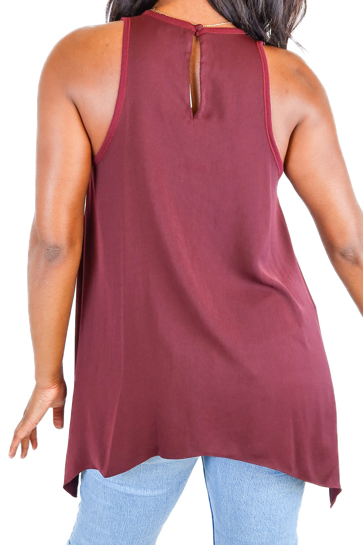 ralph lauren maroon long sleeveless top (m)