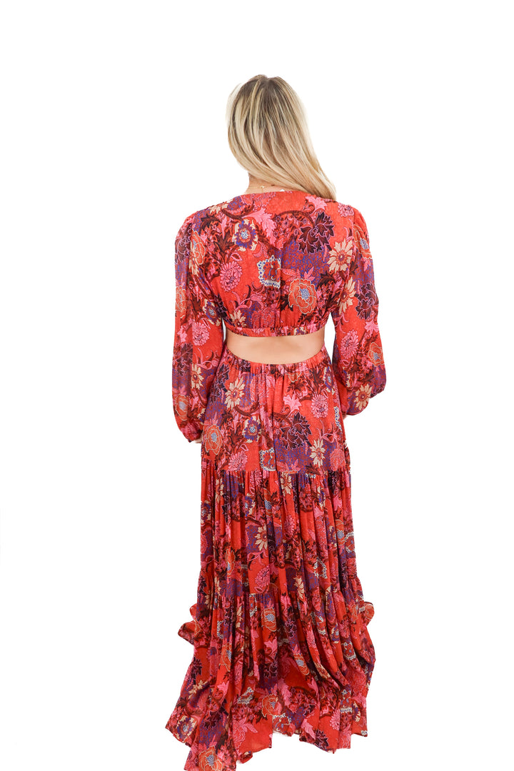 a.l.c printed silk floral maxi dress (4; retail $525)