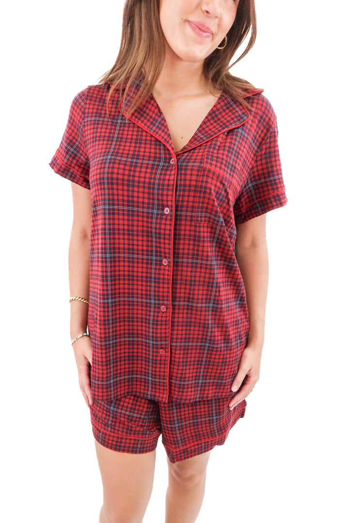tommy john rhubarb flannel pj set nwt (l; retail $146)
