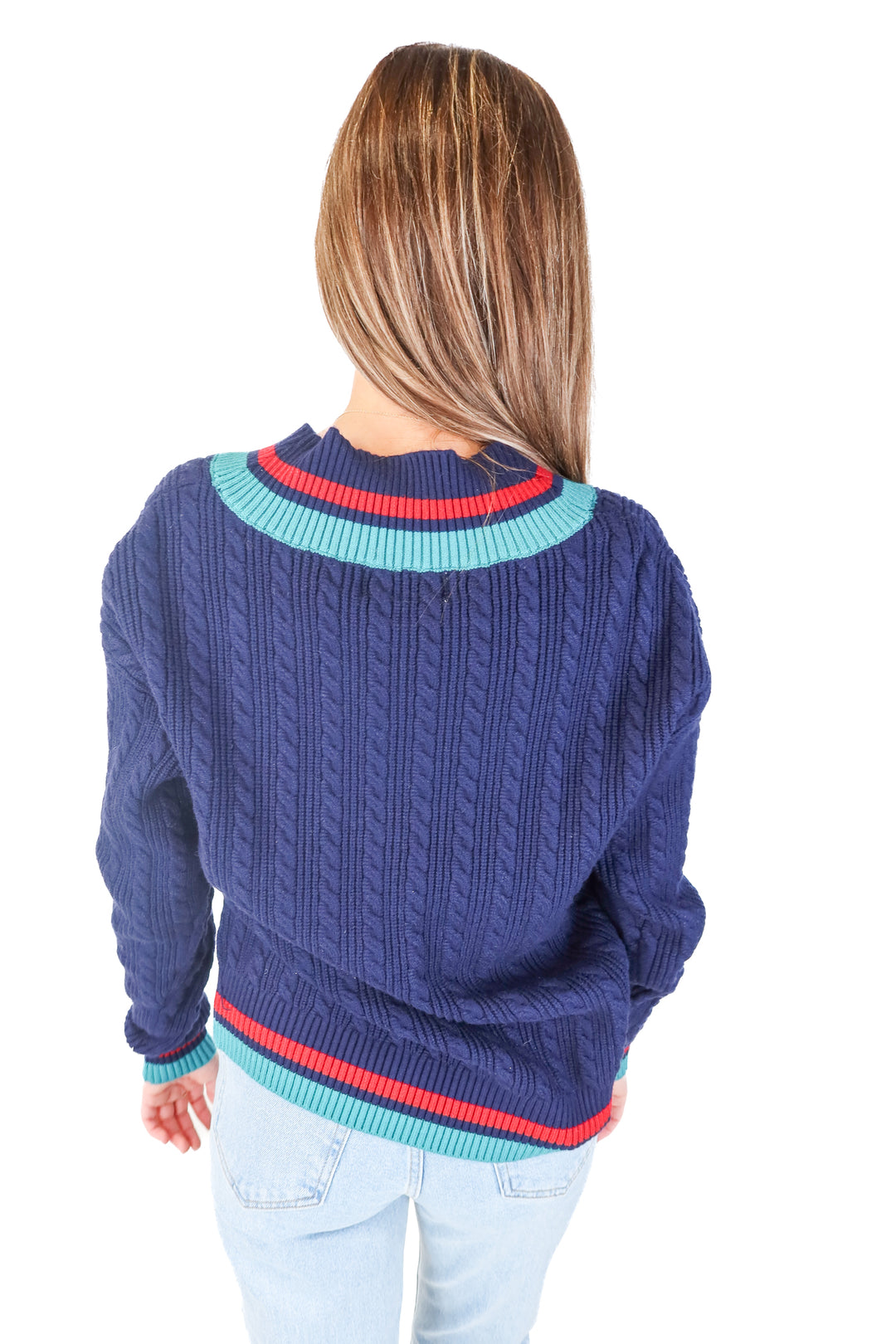 beachriot navy vneck sweater (xs; retail $138)
