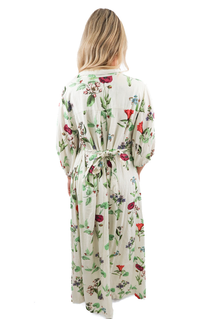 maeve cream floral maxi dress (M)