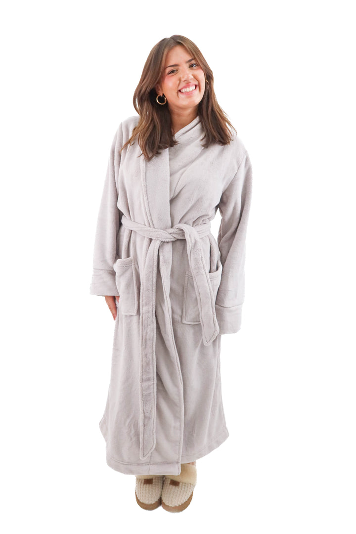 soma taupe plush long robe nwt (s/m; retail $99)