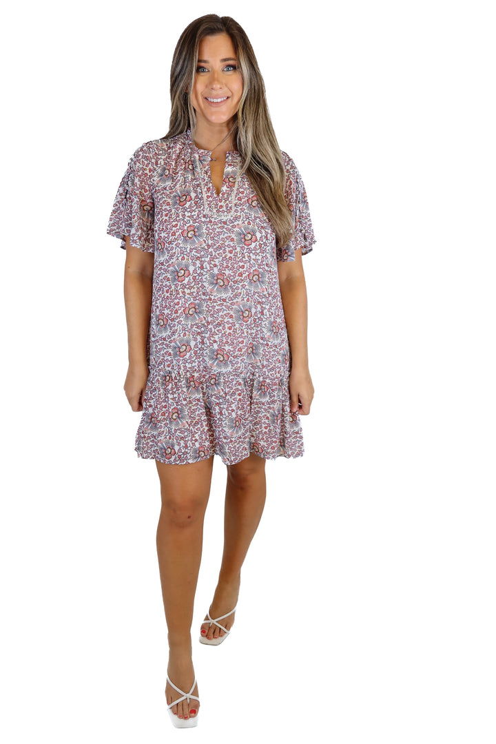 loft printed shift dress (M)
