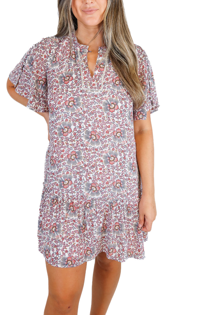 loft printed shift dress (M)