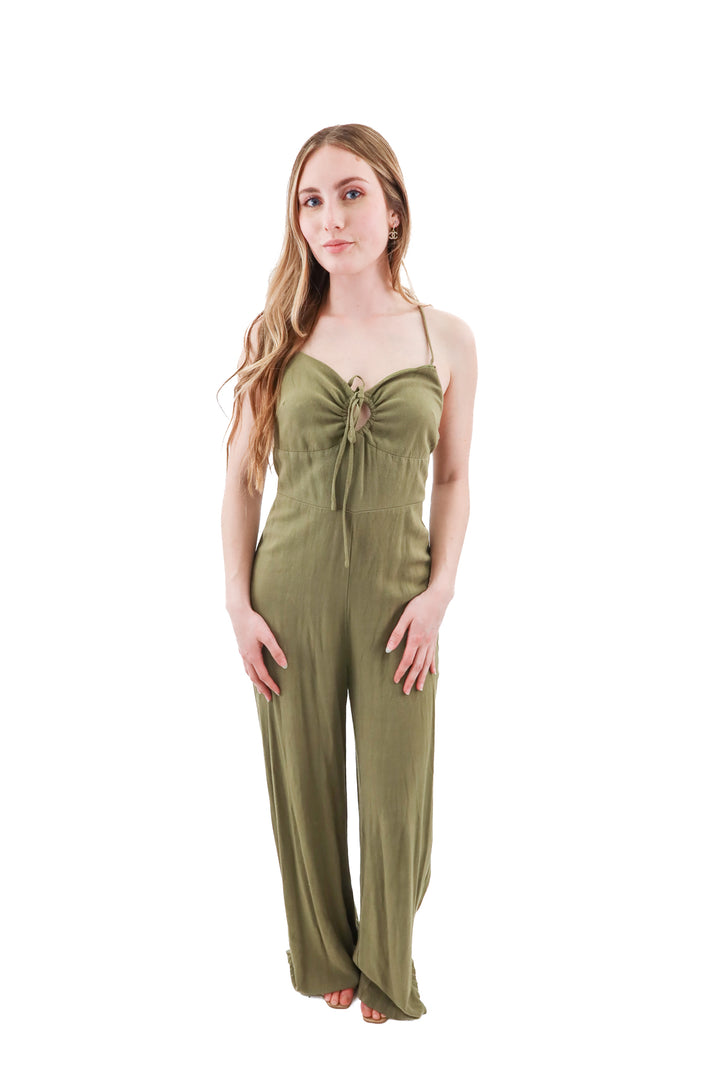lovely day green jumpsuit (s; retail $40)