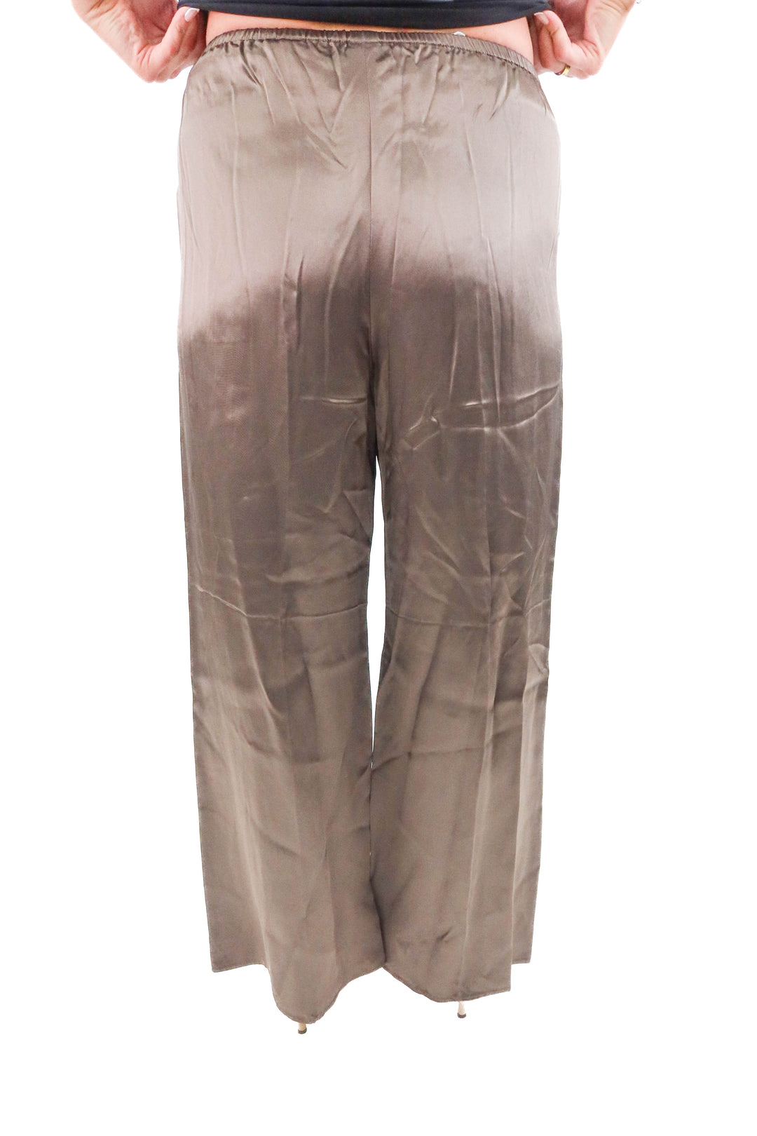 j.crew brown satin pants nwt (m; retail $158)