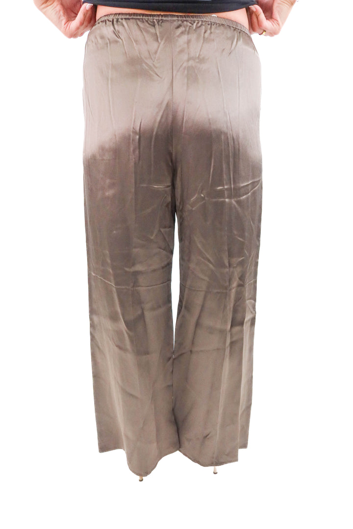 j.crew brown satin pants nwt (m; retail $158)