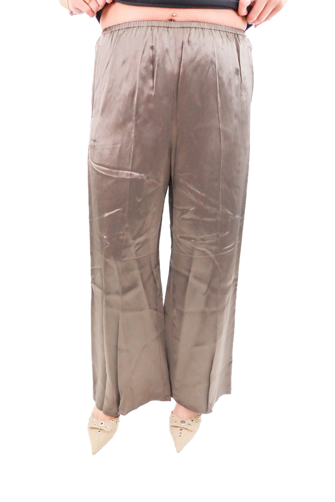 j.crew brown satin pants nwt (m; retail $158)