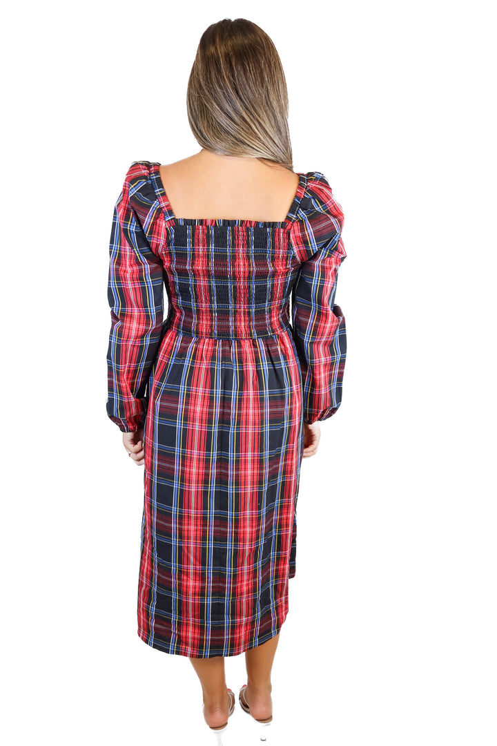 draper james plaid maxi dress (m; retail $168)