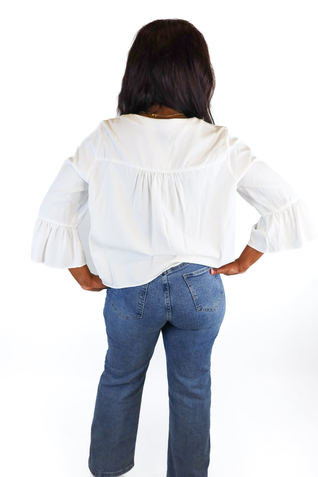 madewell white button up blouse (L)