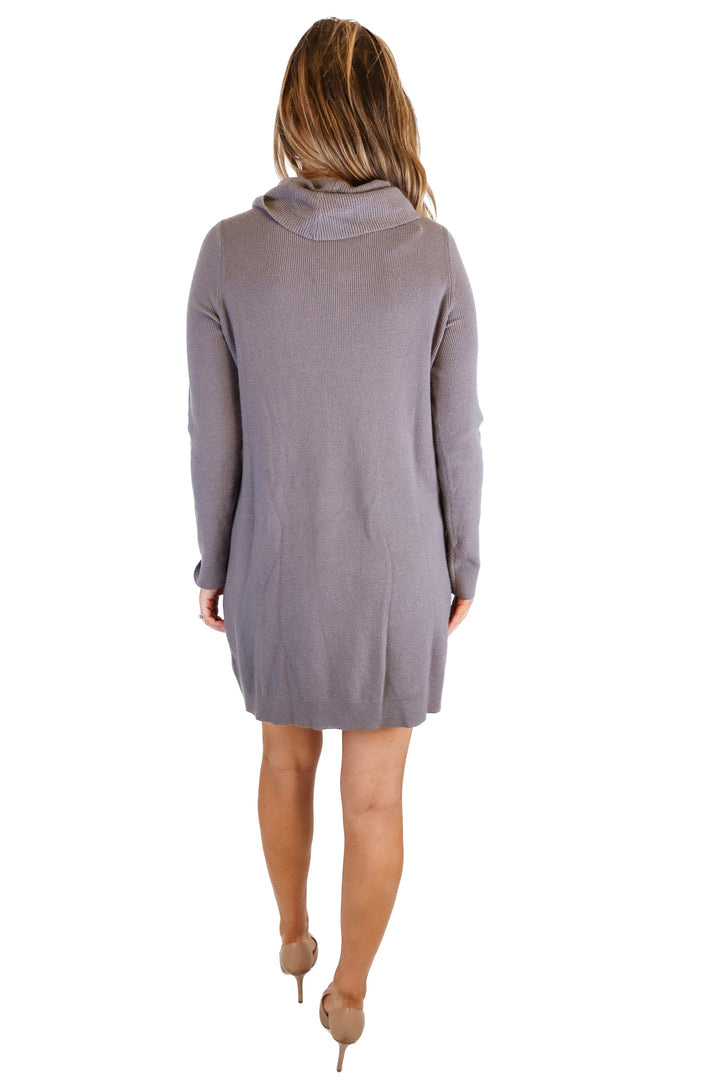 bb dakota dark grey turtleneck sweater dress nwt (L; retail $65)