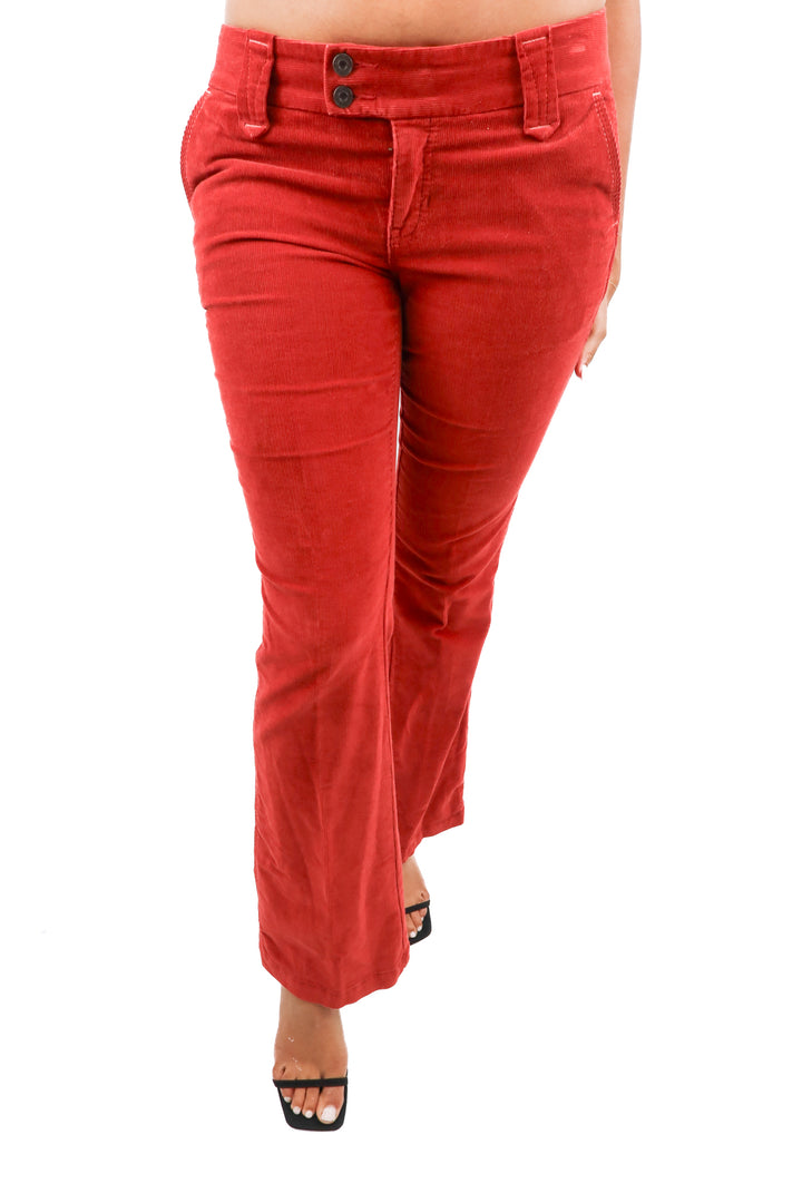 gap red corduroy flare pants (6)