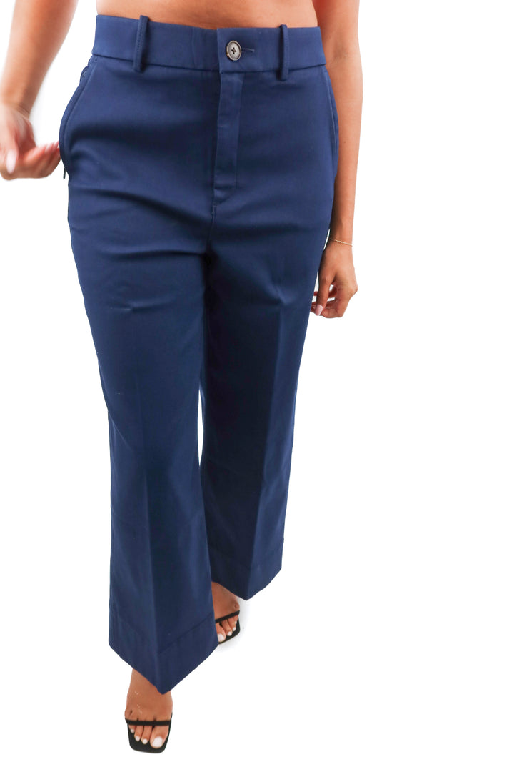 spanx navy blue stretch twill wide leg NWT - CL (M & L)