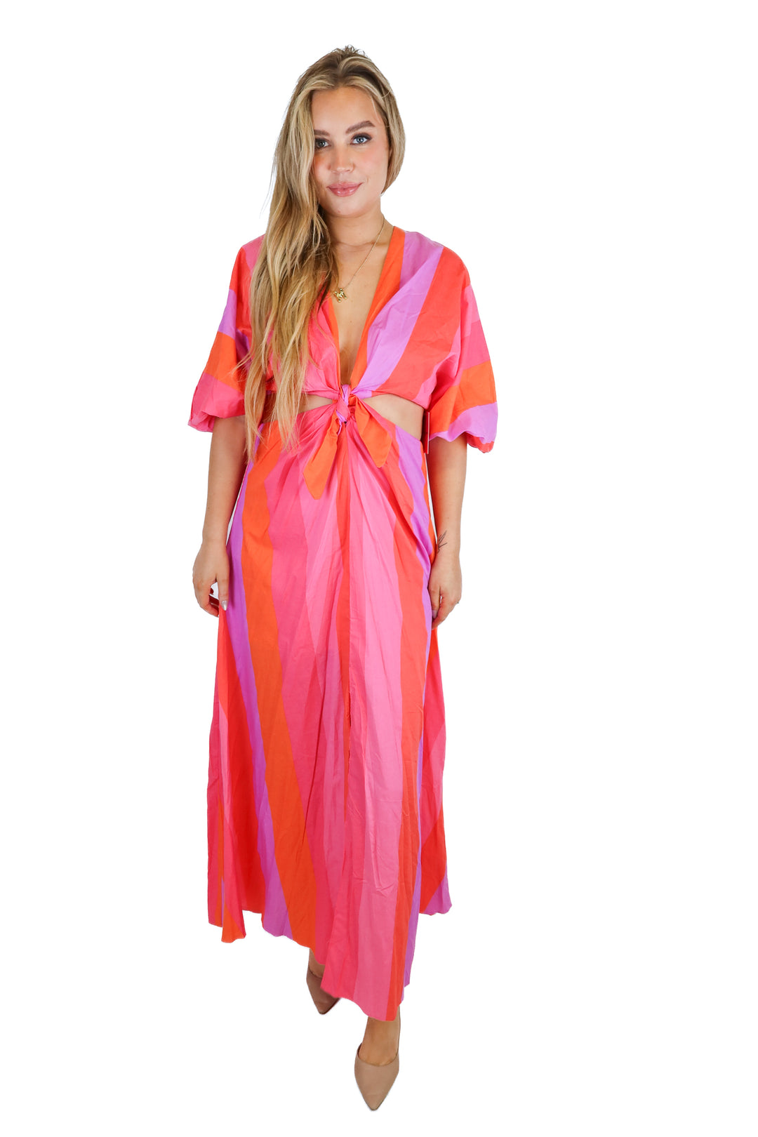 buddy love colorful striped maxi dress NWT (L)