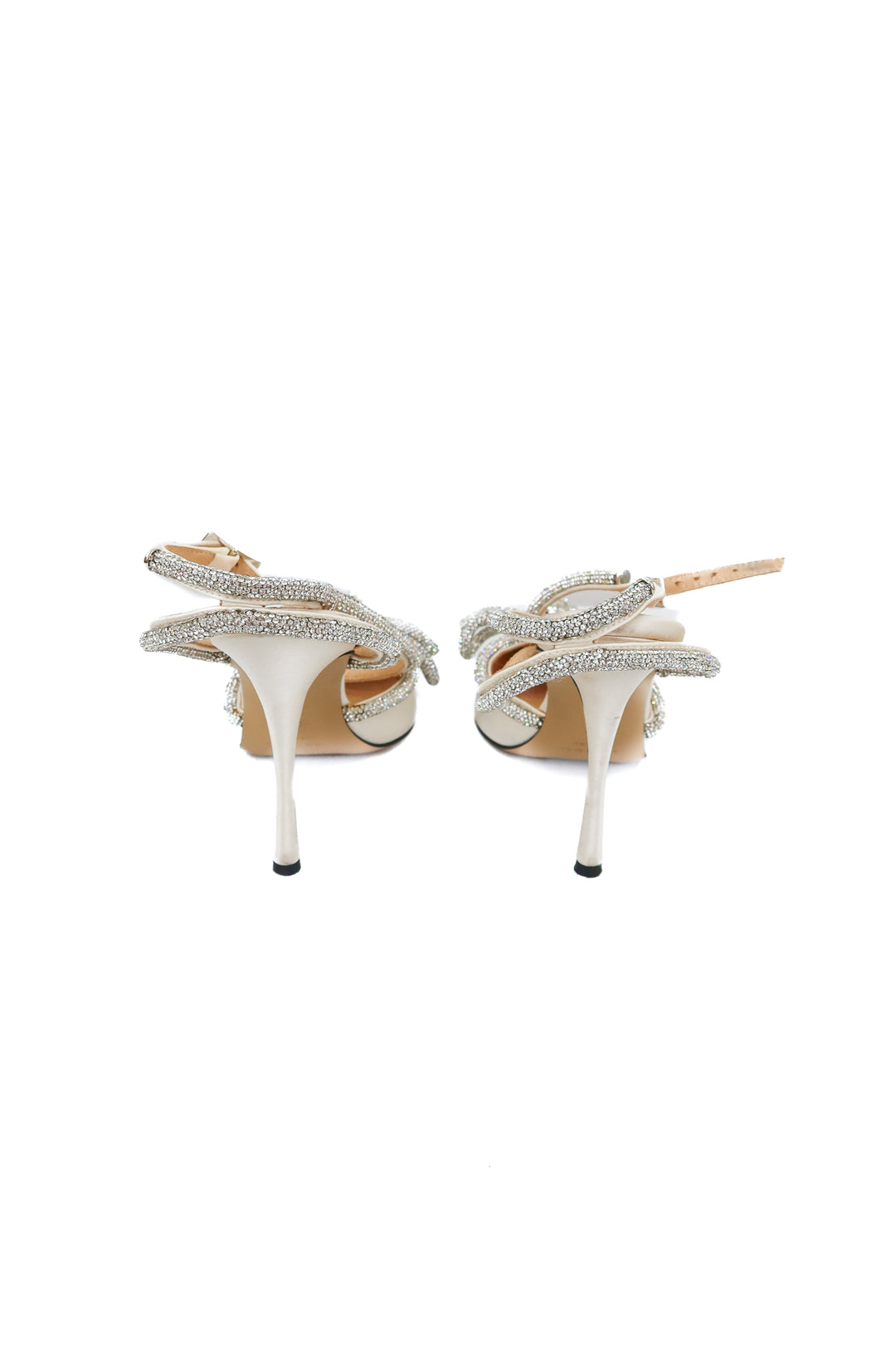 Mach & Mach Double Bow Embellished Satin Pumps (38/ US7.5-8; retail $1,005)