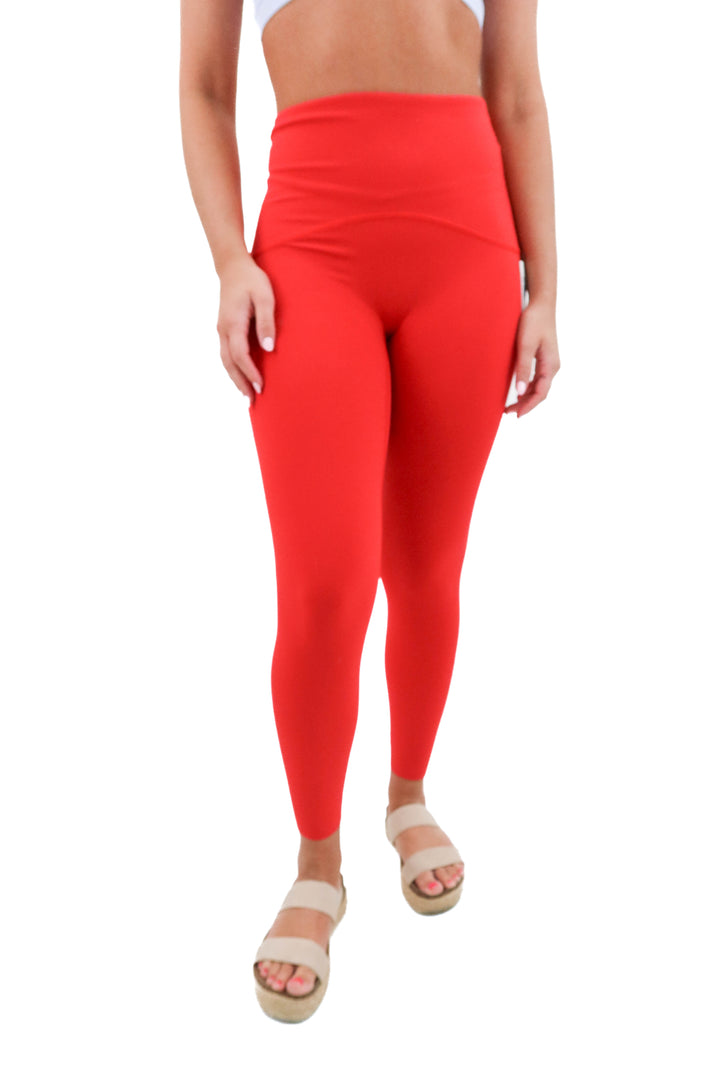 spanx red booty boost 7/8 leggings nwt (m)