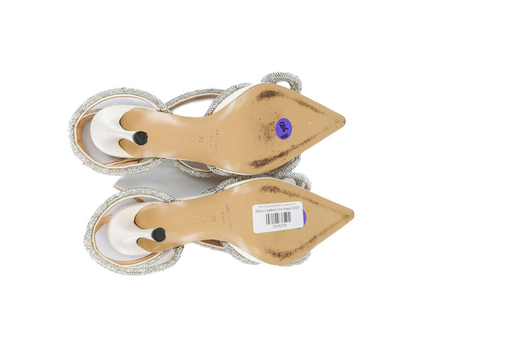 Mach & Mach Double Bow Embellished Satin Pumps (38/ US7.5-8; retail $1,005)