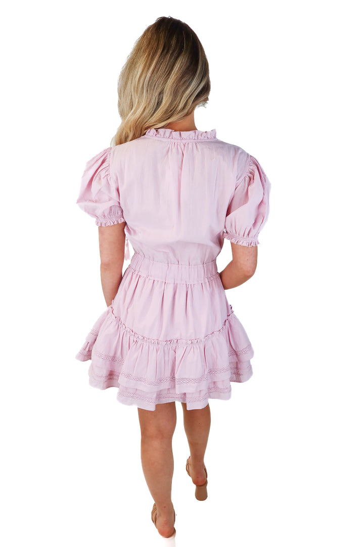 mable purple ruffle mini dress NWT (s; retails $64)